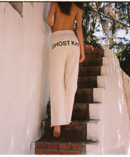 STRAIGHT LEG GHOST KAT SWEATPANTS (IVORY)